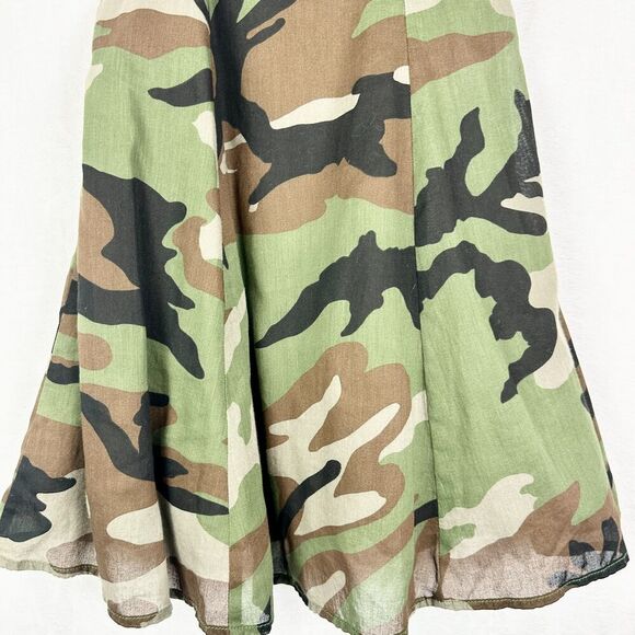 Denim Supply Ralph Lauren Open Back Camo Mini Slip Dress Size 4 Cotton - Picture 5 of 8